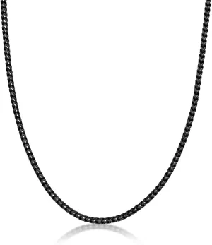 Metro Jewelry Stainless Steel with Black, Antique or Yellow Gold Ion Plated Thin Foxtail Chain Necklace for Men with Push Lock 4MM Wide 22 to 30 Inch Long