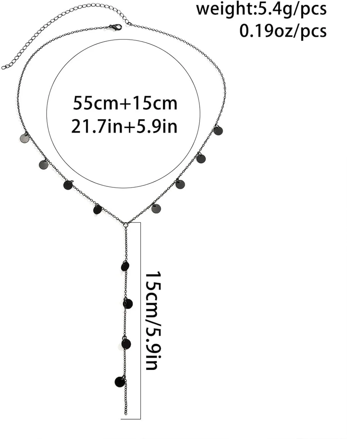 MIFYNN Long Necklaces for Women Black Lariat Y-Shaped Necklace Star Necklace Discs Necklace Trendy Jewelry Gifts for Women