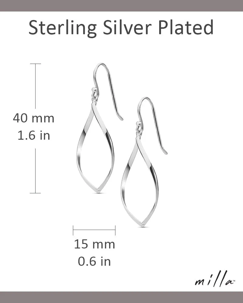 MILLA Teardrop Earrings - Designer Silver Statement Earrings or Gold Dangle Earrings for Women Trendy Upscale Dangly Earrings