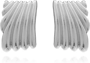 Minimalist Alloy Chunky Striped Rectangle Geometric Square Statement Stud Earrings for Women Jewelry