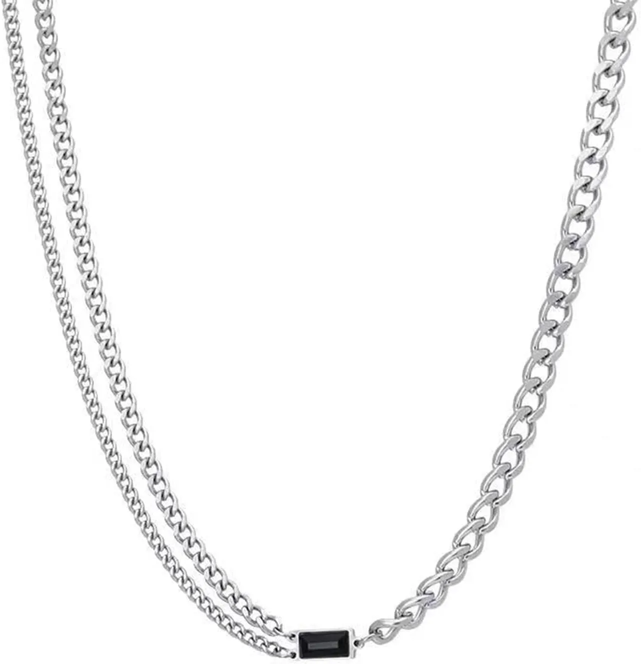 Minimalist Necklace Collar Chain Irregular Y2k Daily Versatile Fashion Jewelry for Women Silver