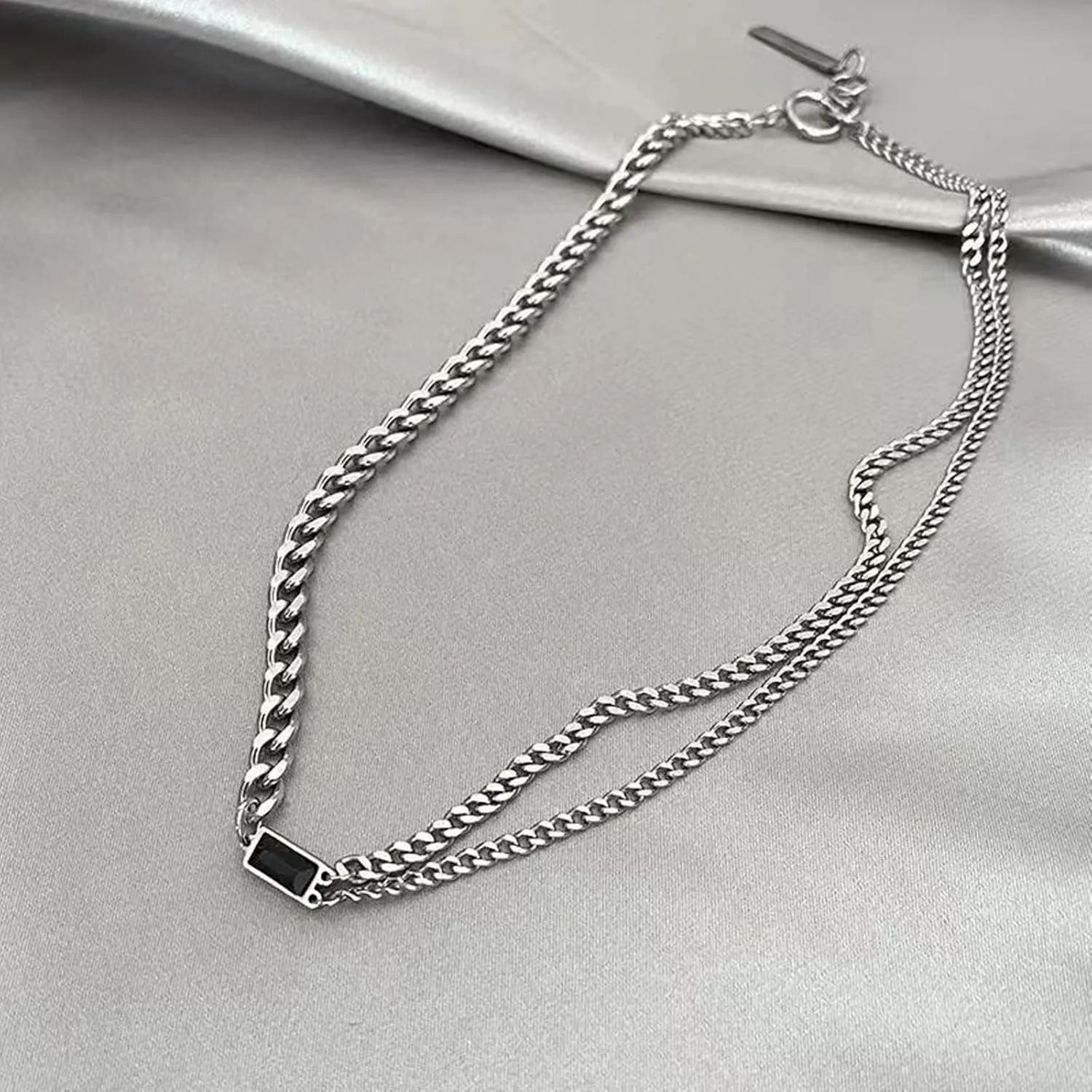 Minimalist Necklace Collar Chain Irregular Y2k Daily Versatile Fashion Jewelry for Women Silver