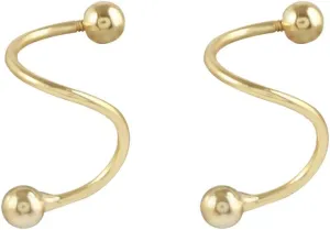 Minimalist Tiny Ball Earrings 925 Sterling Silver Spiral Wrap Cuff Earring for Women
