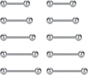 MODRSA Nipple Rings Tongue Rings 14 gauge Surgical Steel Nipple Piercing Nipple Bar Tongue Piercing Jewelry Tongue Piercing for Women