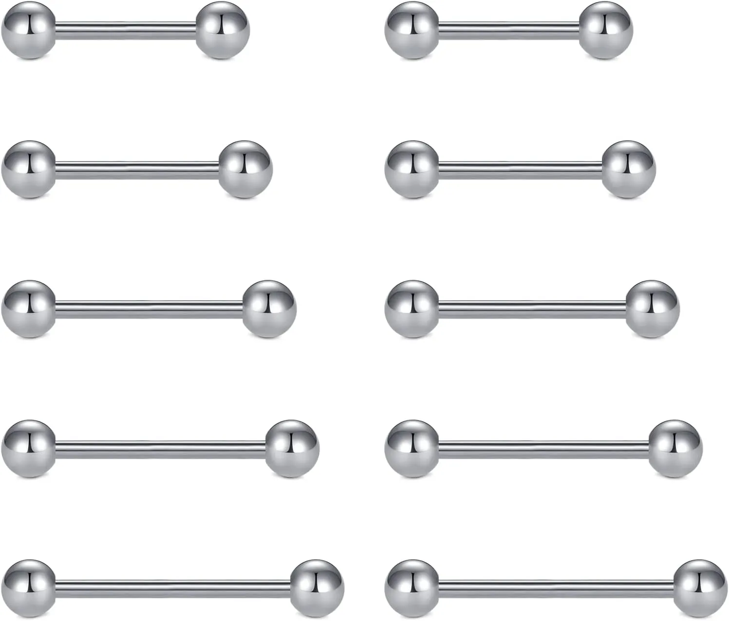 MODRSA Nipple Rings Tongue Rings 14 gauge Surgical Steel Nipple Piercing Nipple Bar Tongue Piercing Jewelry Tongue Piercing for Women