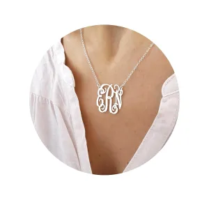 Monogram Necklace - Personalized Monogrammed Gifts for Woman - 925 Sterling Silver, Personalized Jewelry with Any Initials