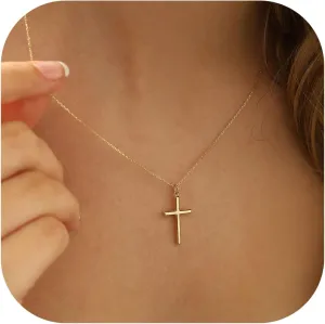 MONOZO Cross Necklace for Women14K Gold Plated Cross Necklace Layered Gold Cross Necklace Tiny Sideway Cross Choker Necklace Gold Cross Necklaces for Women Trendy Gold Jewelry Gifts for Women Trendy