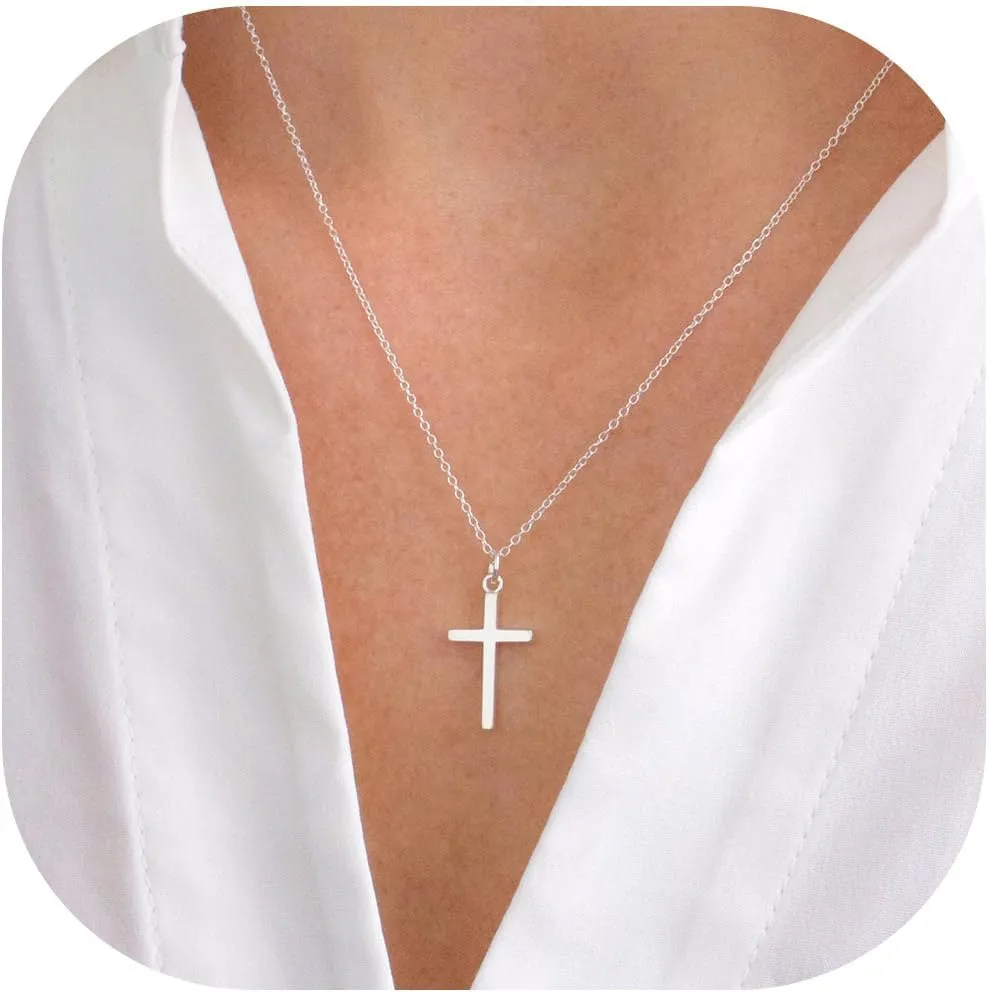 MONOZO Cross Necklace for Women14K Gold Plated Cross Necklace Layered Gold Cross Necklace Tiny Sideway Cross Choker Necklace Gold Cross Necklaces for Women Trendy Gold Jewelry Gifts for Women Trendy