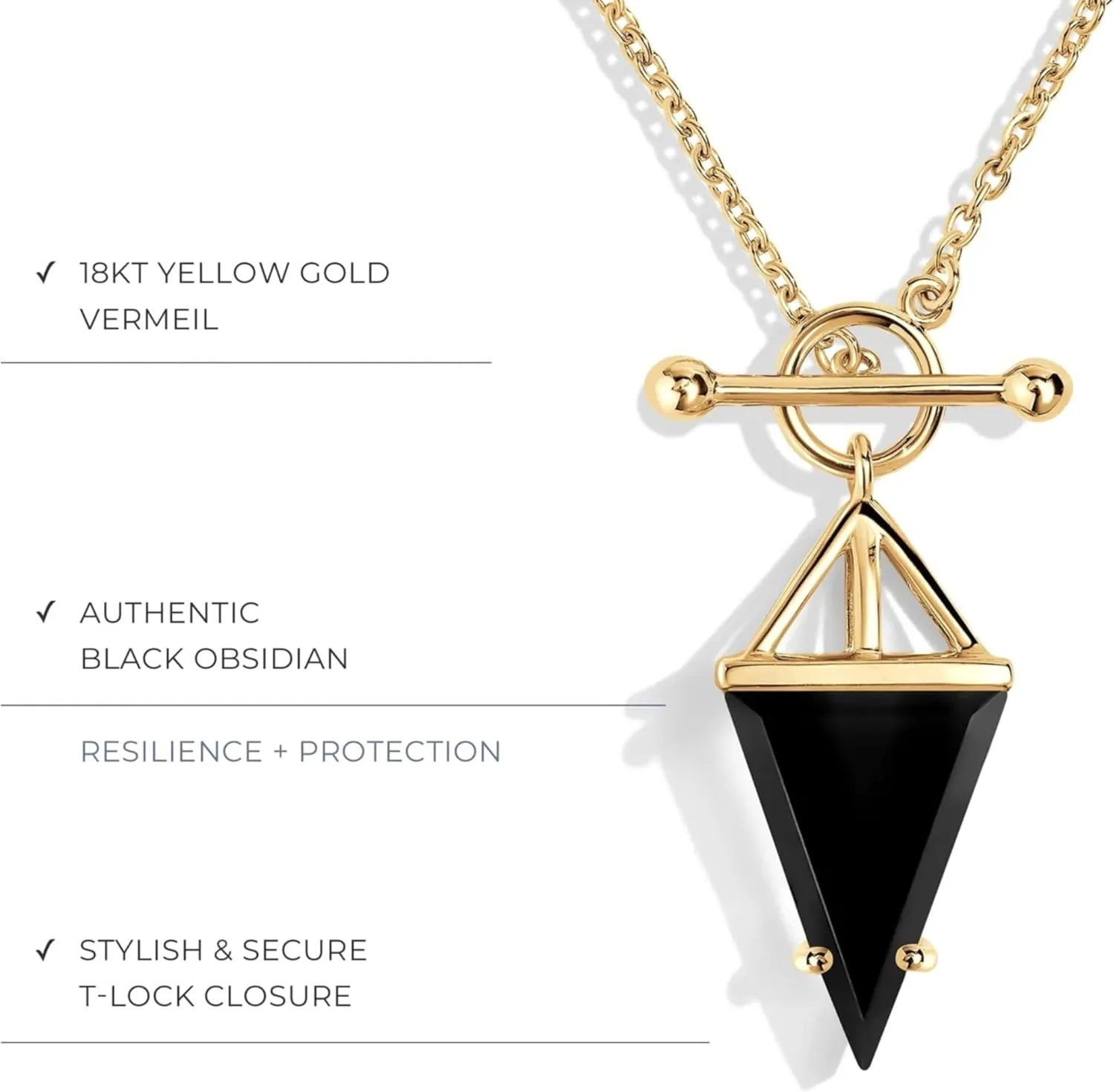 Moon Magic - Authentic Moonstone, Onyx, Black Obsidian Necklaces/Real 925 Sterling Silver - 18k Rose and Yellow Gold Enchanted Moonstone Necklaces for Women/Genuine Gemstone Jewelry