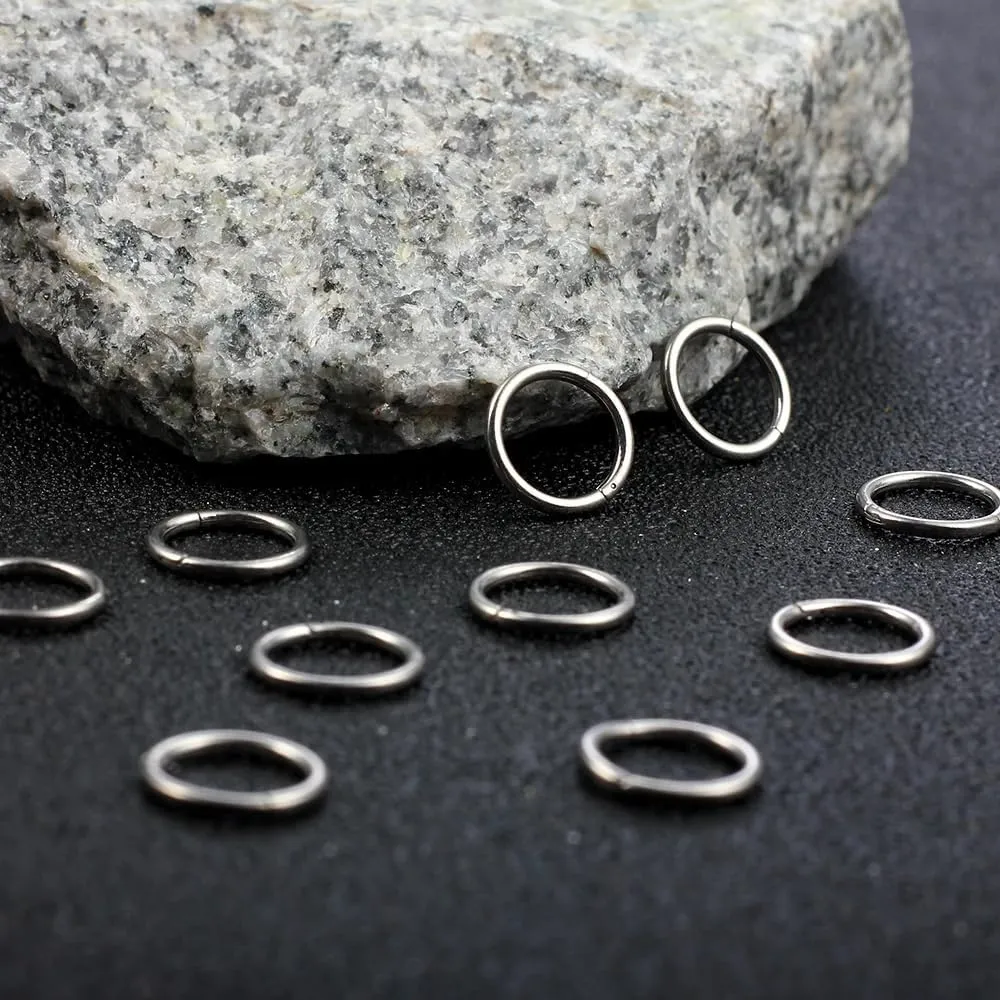 MOQIKAKA16G 18G 20G Surgical Steel Nose Septum Rings Hoops - Stainless Steel Hinged Clicker Segment Nose Rings Hoop Helix Cartilage Daith Tragus Sleeper Earrings, Ear Plugs Tunnels Gauges