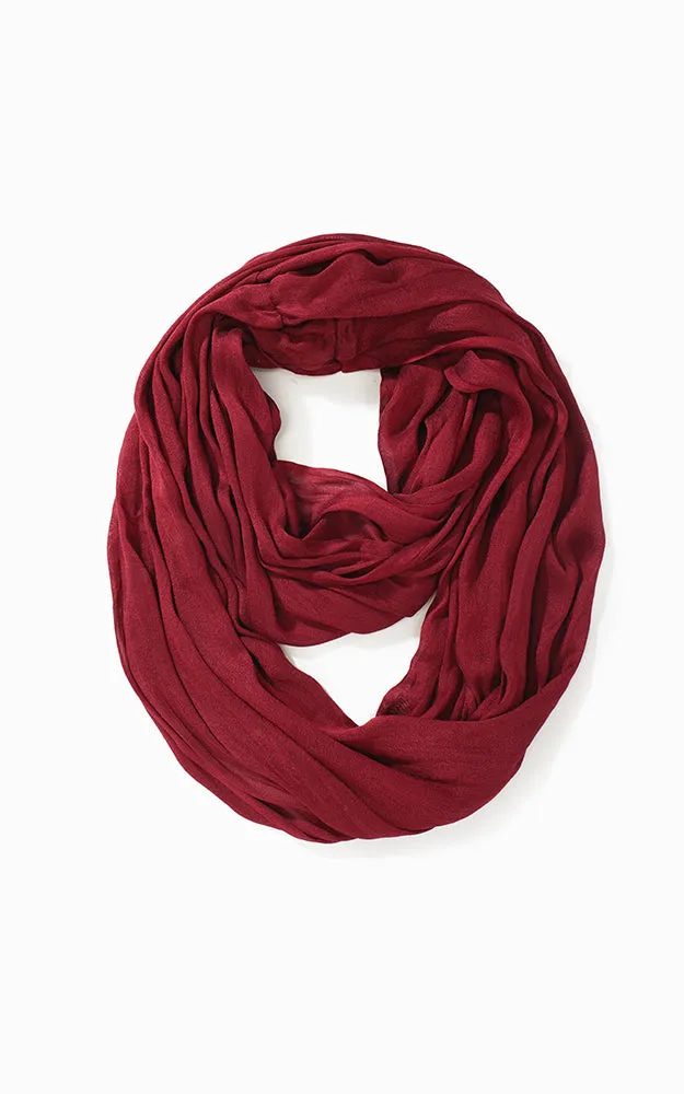 MSF0100C Solid Scrunch Silk Infinity Scarf