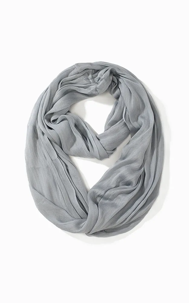 MSF0100C Solid Scrunch Silk Infinity Scarf