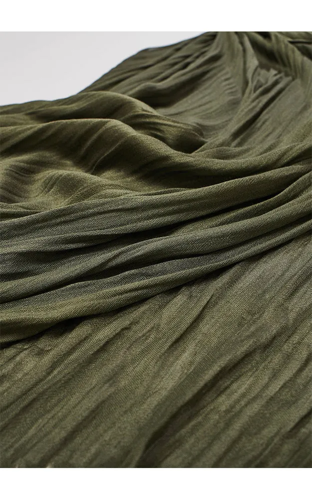 MSF0100C Solid Scrunch Silk Infinity Scarf