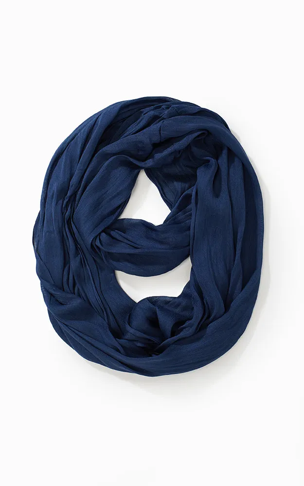 MSF0100C Solid Scrunch Silk Infinity Scarf