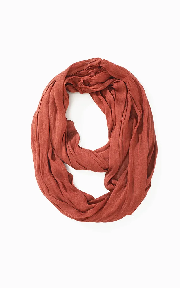 MSF0100C Solid Scrunch Silk Infinity Scarf