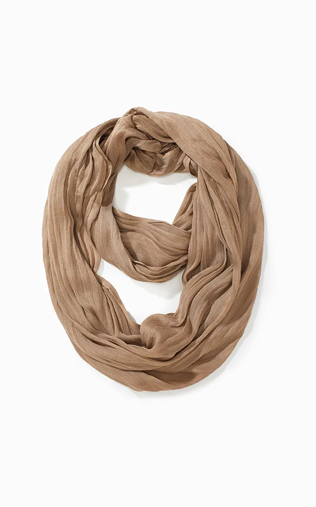 MSF0100C Solid Scrunch Silk Infinity Scarf