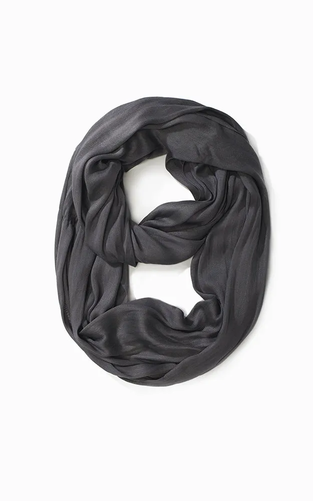 MSF0100C Solid Scrunch Silk Infinity Scarf