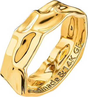 MTMY 14K Gold Plated Rings for Women Dainty Stacking Ring Statement Ring Eternity Bands Jewelry Size 6 to 8