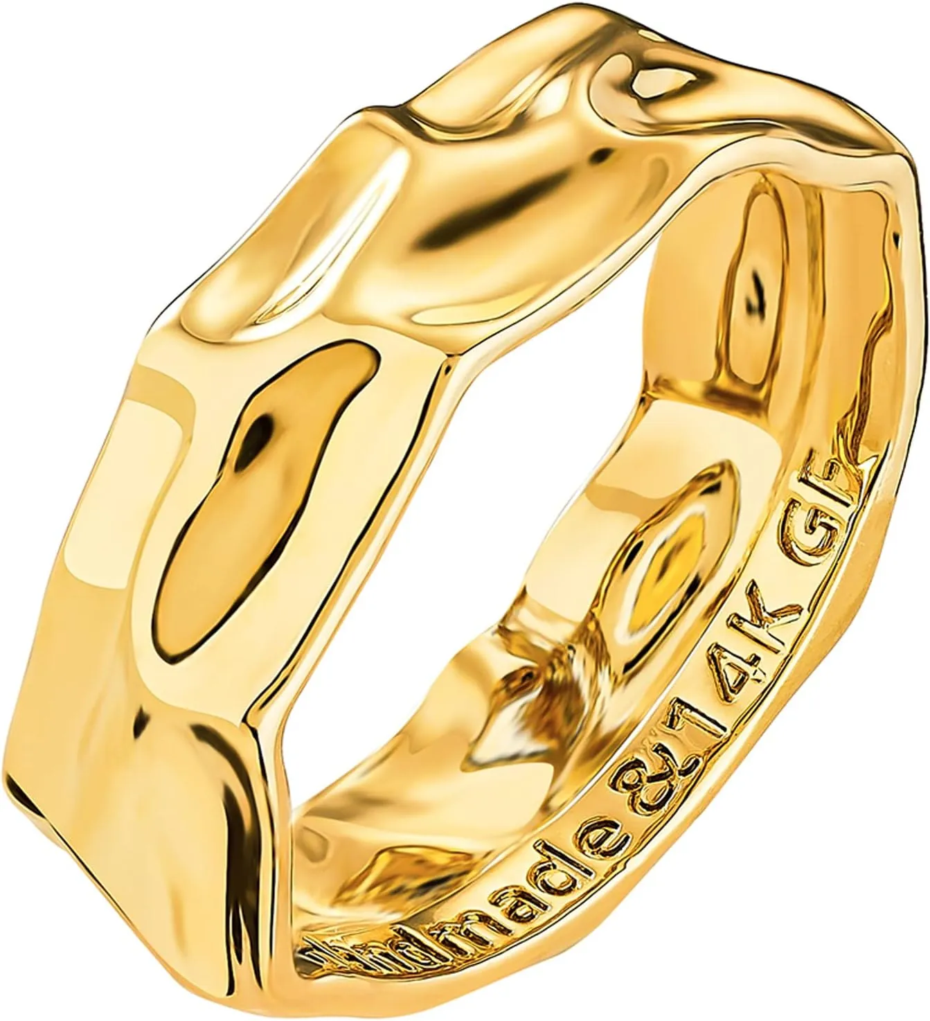 MTMY 14K Gold Plated Rings for Women Dainty Stacking Ring Statement Ring Eternity Bands Jewelry Size 6 to 8