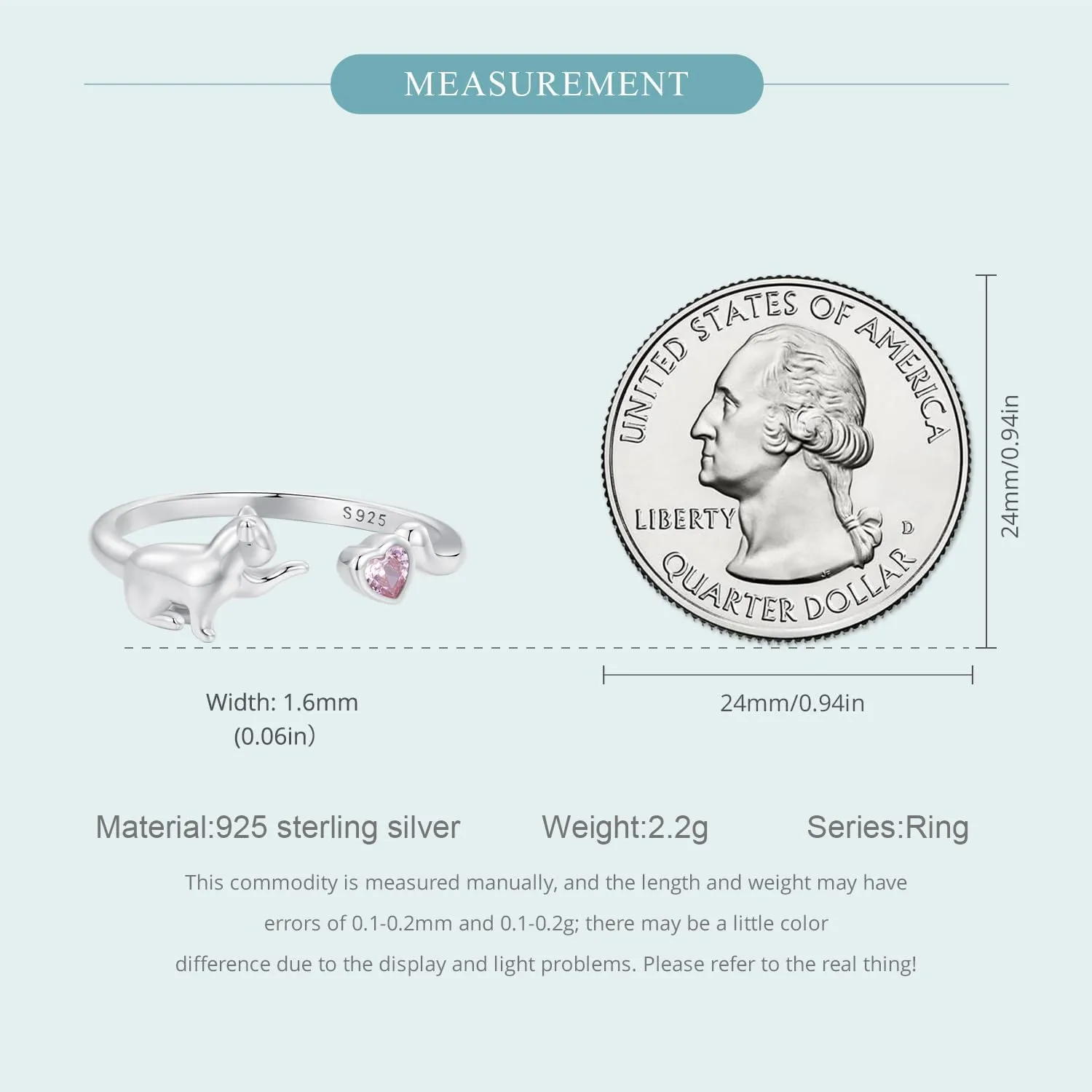 MUNDELL 925 Sterling Silver Cute Dachshund Open Rings Puppy Dog Adjustable Rings for Women Animal Stacking Rings Statement Rings Fine Jewelry