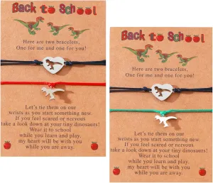 Nanafast Back to School Gifts Mommy and Me Bracelets First Day of School Matching Bracelets Dinosaur First Day of 1st /2nd Grade Back to School Bracelets Gifts for Mother Daughter Son