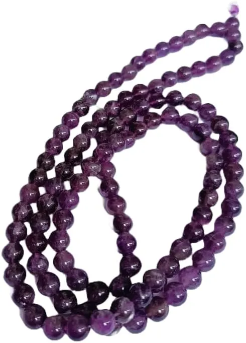 Natural amethyst 8mm 108 Mala Beads, Spiritual, Meditation Beads, Reiki, Japa Mala, Buddhist Prayer Beads, Yoga Bracelet, healing beads LKMALA-RRGU-3133, 34 inch, purple
