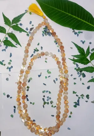 Natural citrine 8mm 108 Mala Beads, Spiritual, Meditation Beads, Reiki, Japa Mala, Buddhist Prayer Beads, Yoga Bracelet, healing beads LKMALA-RRGU-3127