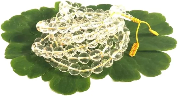 Natural Crystal beads 6mm 108 Mala Beads, Spiritual, Meditation Beads, Reiki, Japa Mala, Buddhist Prayer Beads, Yoga Bracelet, healing beads LKMALA-RRGU-1598