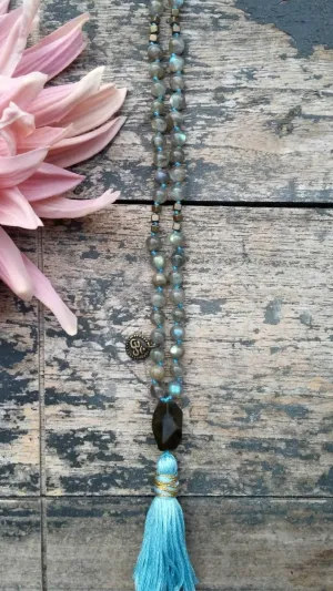 Natural Labradorite 6mm 108 Mala Beads, Spiritual, Meditation Beads, Reiki, Japa Mala, Buddhist Prayer Beads, Yoga Bracelet, healing beads LKMALA-RRGU-3887