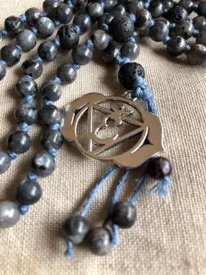 Natural Labradorite and Lava 6mm 108 Mala Beads, Spiritual, Meditation Beads, Reiki, Japa Mala, Buddhist Prayer Beads, Yoga Bracelet, healing beads LKMALA-RRGU-2333