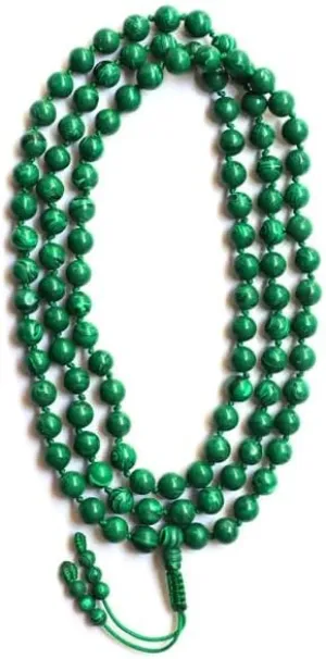 Natural Malachite 6mm 108 Mala Beads, Spiritual, Meditation Beads, Reiki, Japa Mala, Buddhist Prayer Beads, Yoga Bracelet, healing beads LKMALA-RRGU-840