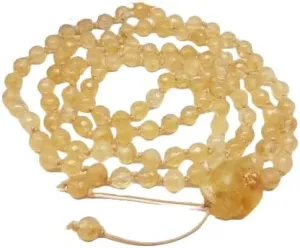 Natural Raw Citrine and Honey Quartz 8mm 108 Mala Beads, Spiritual, Meditation Beads, Reiki, Japa Mala, Buddhist Prayer Beads, Yoga Bracelet, healing beads LKMALA-RRGU-3906
