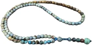 Natural Turquoise 8mm 108 Mala Beads, Spiritual, Meditation Beads, Reiki, Japa Mala, Buddhist Prayer Beads, Yoga Bracelet, healing beads LKMALA-RRGU-139