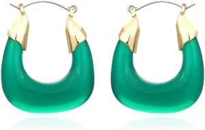 Novelty Women Resin Hoop Earrings Handmade Bohemian Vintage Round Unique Hoop Earrings Lightweight