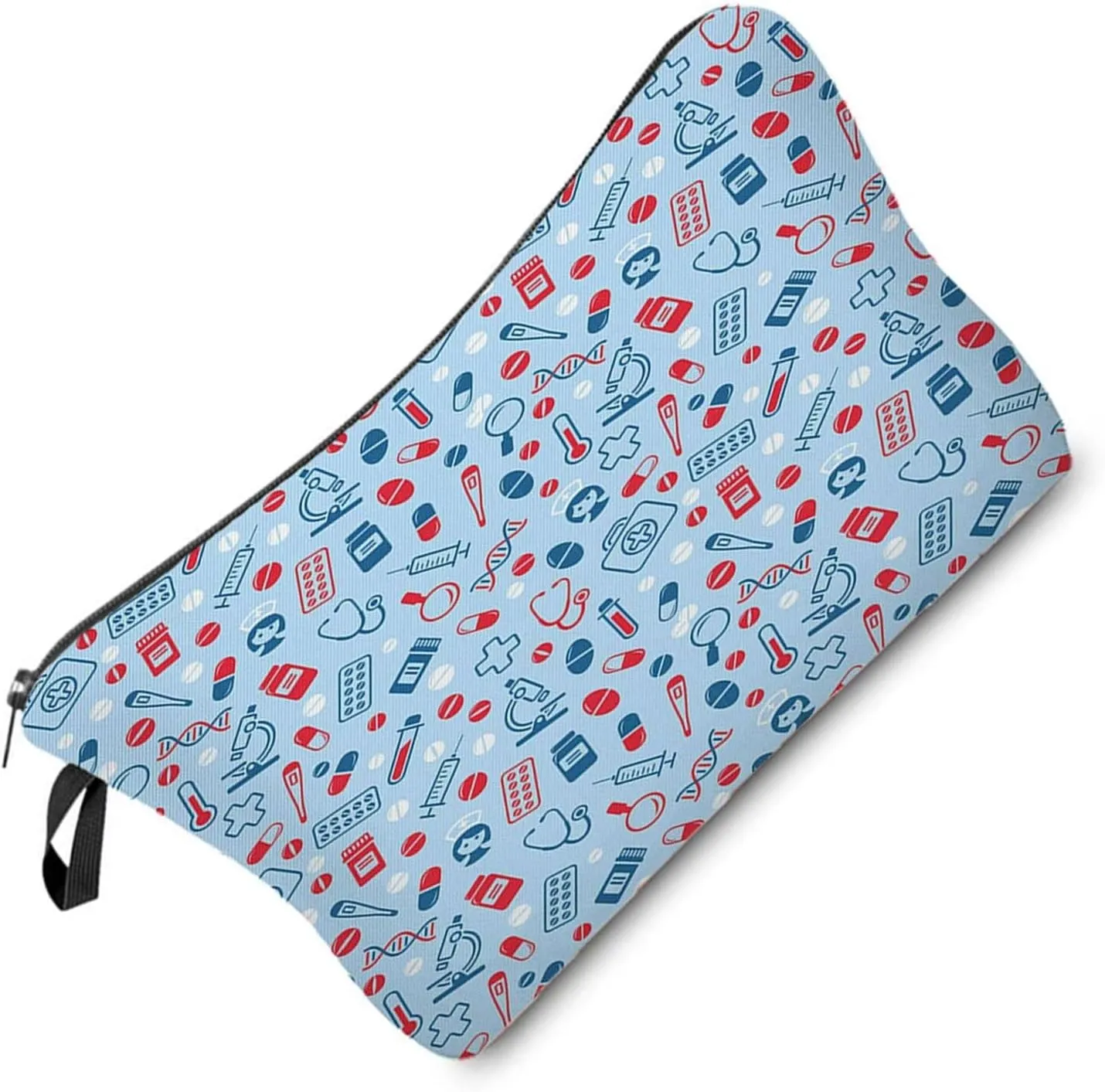 Nurse Medical Supply Makeup Bag Cute Small Organizer Zipper Pouch Blue Medical Supply Makeup Bag Nurse Graduation Present for Women Nurse Practitioners Friends