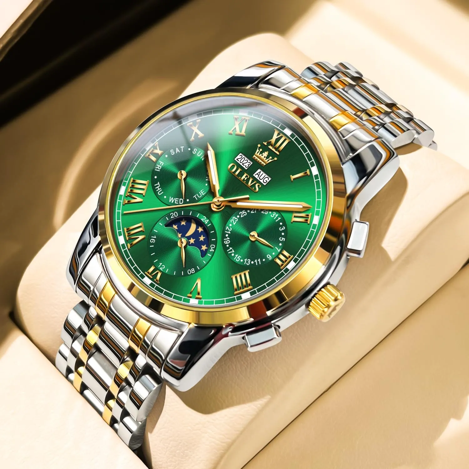 OLEVS Mens Automatic Watches Self Winding Mechanical Luxury Dress Stainless Steel Waterproof Wrist Watches for Men