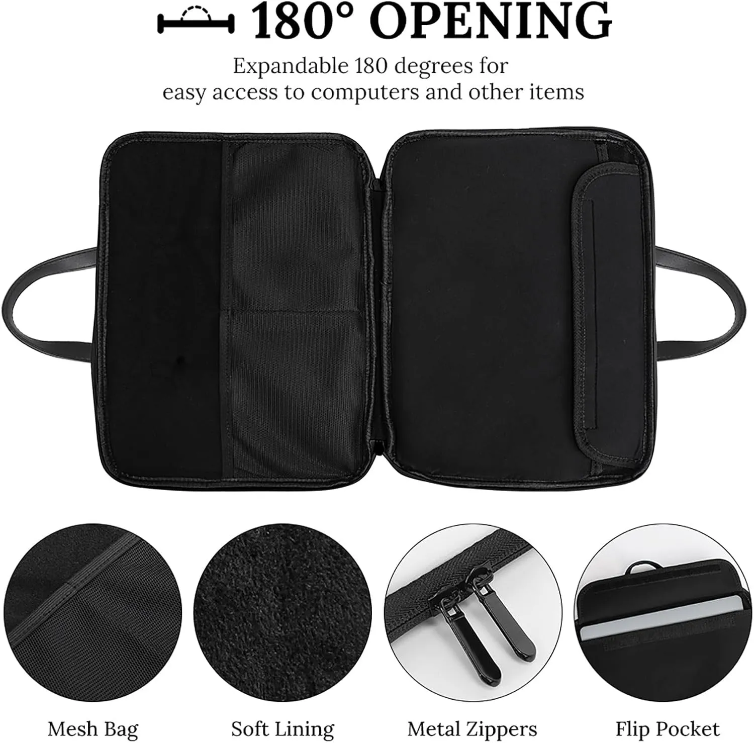 Orange Moon Leather Bag Laptop Case Slim Water Resistant Computer Bags with Handle Briefcase for Work