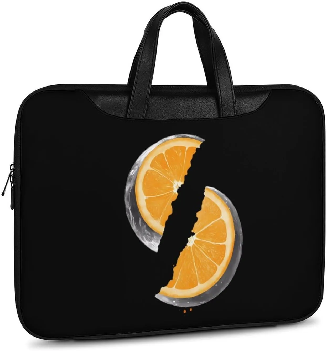 Orange Moon Leather Bag Laptop Case Slim Water Resistant Computer Bags with Handle Briefcase for Work