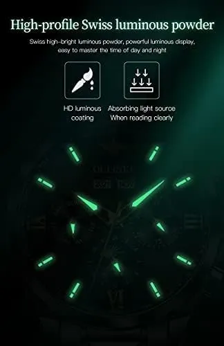 OUPINKE Men's Luxury Watches Automatic Mechanical Unique Tonneau Sapphire Crystal Tungsten Steel Date Waterproof Luminous Dress Wrist Watches