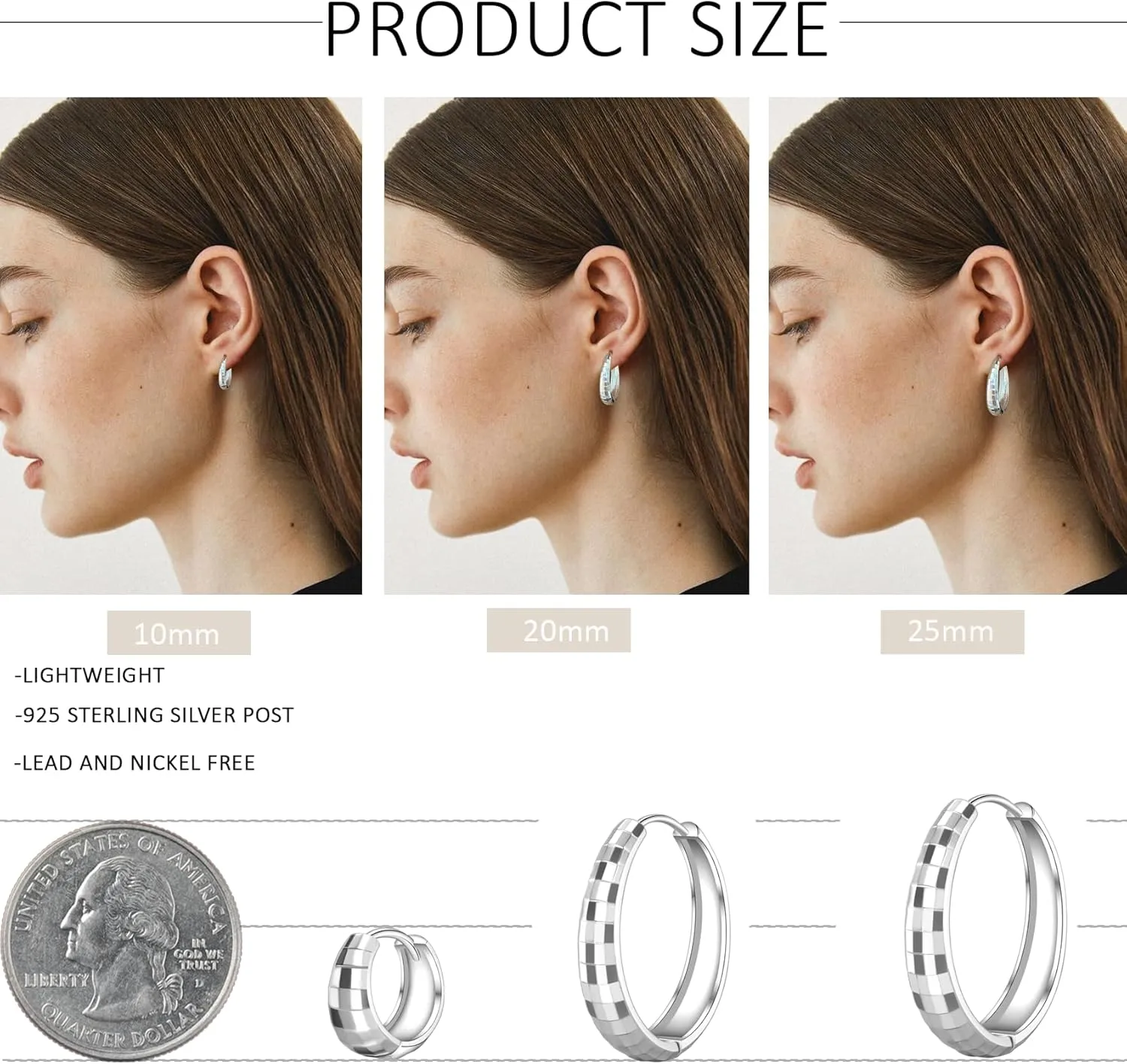PABBEU Gold Hoops Earrings for Women Huggie Hoop Earrings 14K Gold Oval Hoop Earrings for Women Hypoallergenic Thick Gold Hoop Earrings for Women Gift