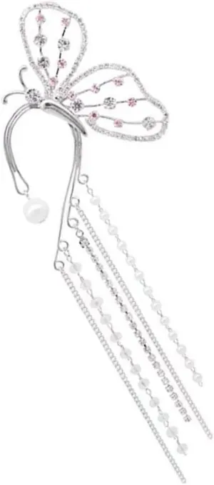 PartyKindom Long Tassel Ear Cuff Earrings for Women Chain Earrings No Piercing Ear Climbers for Parties and Special Occasions Durable Material