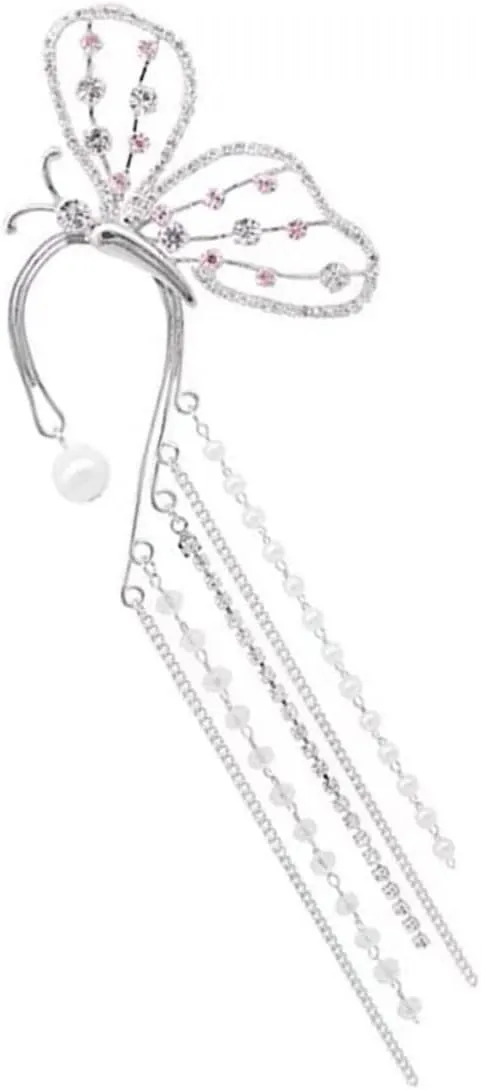 PartyKindom Long Tassel Ear Cuff Earrings for Women Chain Earrings No Piercing Ear Climbers for Parties and Special Occasions Durable Material