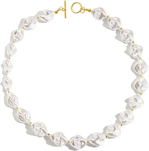 Pearl Necklaces for Women Chunky Pearl Choker Necklaces Baroque Pearl Necklace Dainty White Pearl Beaded Necklace Vintage Pearl Charm Choker Necklace Birthday Wedding Jewelry for Women