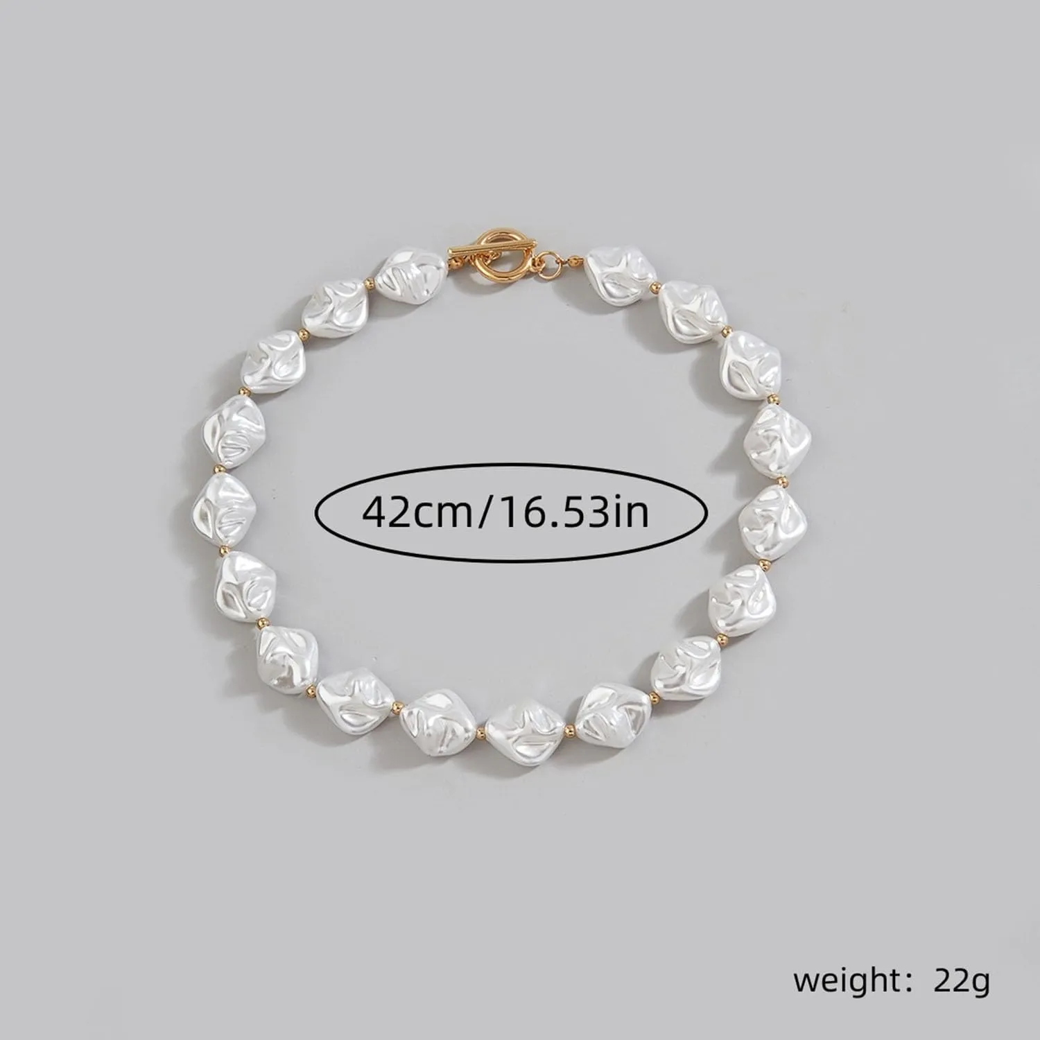 Pearl Necklaces for Women Chunky Pearl Choker Necklaces Baroque Pearl Necklace Dainty White Pearl Beaded Necklace Vintage Pearl Charm Choker Necklace Birthday Wedding Jewelry for Women