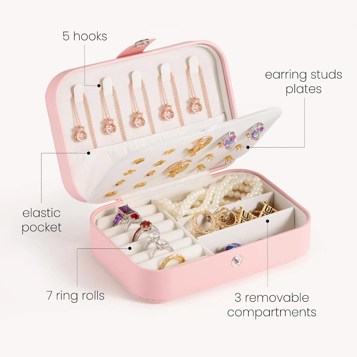 Personalized Jewelry Box for Women, Custom Travel Jewelry Case with Name and Birth Flower, Personalized Jewelry Organizer Bridesmaid Proposal Gifts, Personalized Gifts for Women