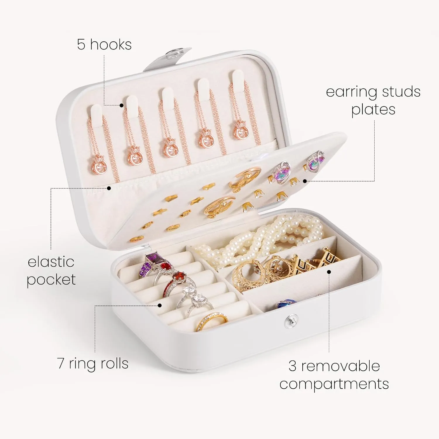 Personalized Jewelry Box for Women, Custom Travel Jewelry Case with Name and Birth Flower, Personalized Jewelry Organizer Bridesmaid Proposal Gifts, Personalized Gifts for Women