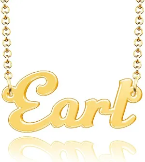 Personalized Last Name Necklace Custom Sterling Silver Earl Plate Customized Gift for Family