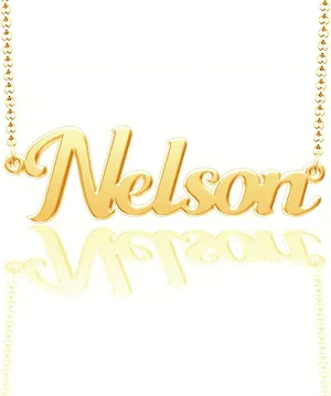 Personalized Last Name Necklace Custom Sterling Silver Nelson Plate Customized Gift for Family