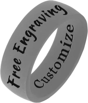 Personalized Relationship Couple Silicone Rings 8mm Curved Silicone Ring-Yoga Inspirational Rings-Christian Jesus Cross Faith Rings-Engagement Rings,Size 5-13