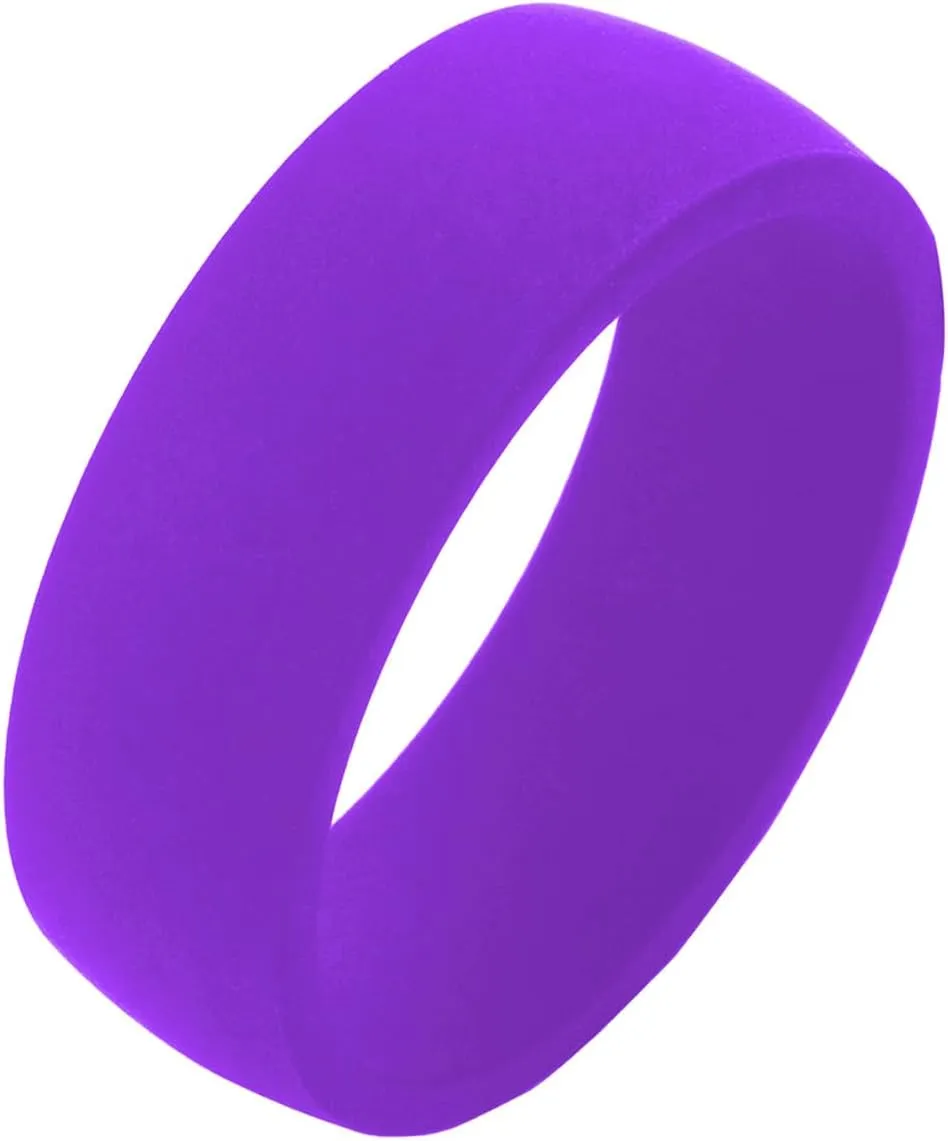 Personalized Relationship Couple Silicone Rings 8mm Curved Silicone Ring-Yoga Inspirational Rings-Christian Jesus Cross Faith Rings-Engagement Rings,Size 5-13